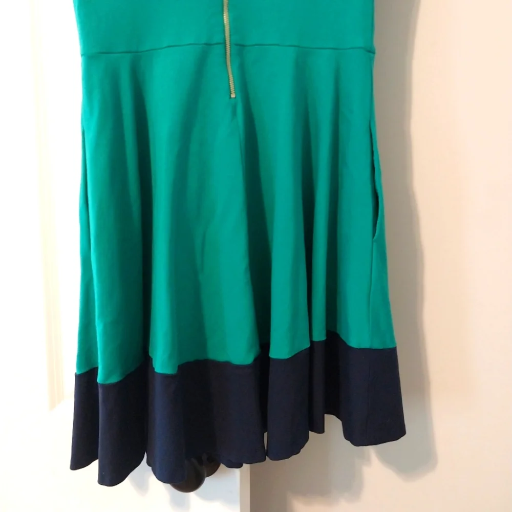 Kate Spade Womens Turquoise and Navy Dress Sz M W/Pockets - Picture 11 of 11